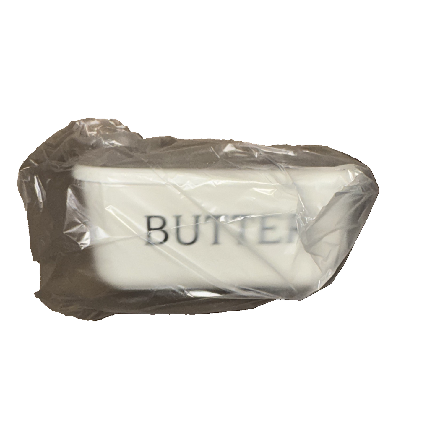 White Butter Dish With Built in Spreading Knife