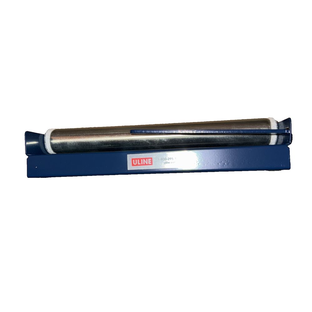 Uline 12" Shrink Wrap Dispenser, DaveyDooDeals – a blue knife with a handle on it