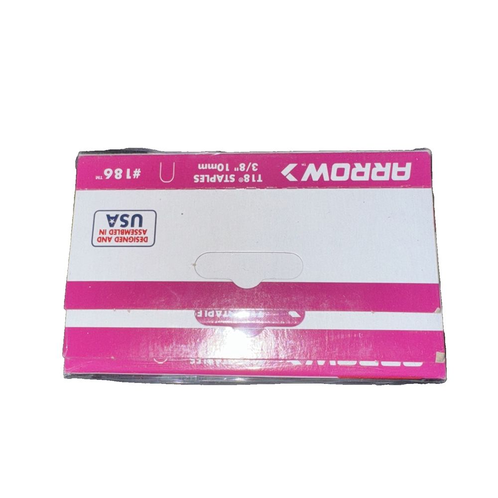 Arrow Fastener 186 1000-Count T-18 3/8-Inch Staples 20 Packs of 5 (100 Packs), DaveyDooDeals – a box of pink tape