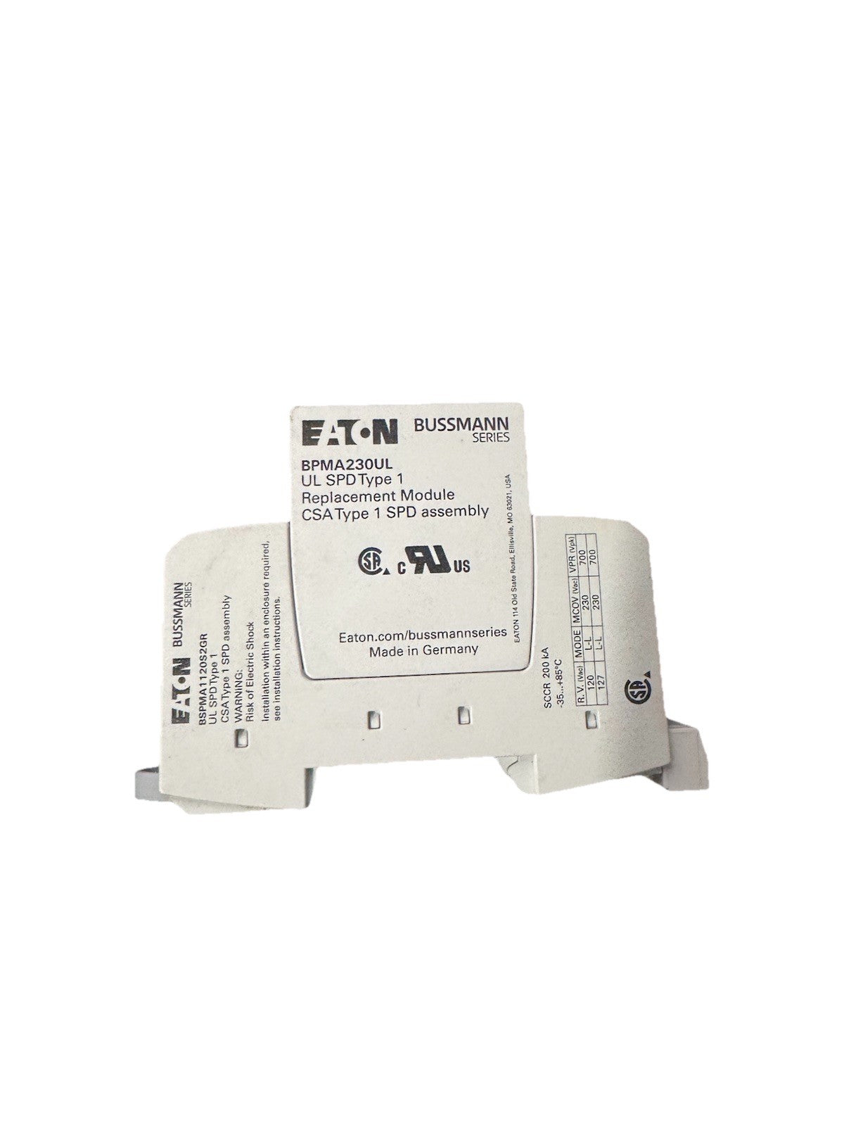 NSSP Eaton Bussmann Series BPMA230UL UL SPD Type 1 Replacement Module