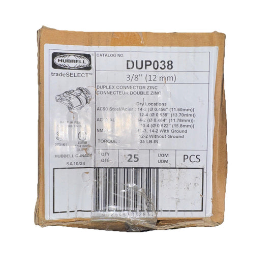 Conn Duplex Zinc 0.375 In. DUP038 25 Pack