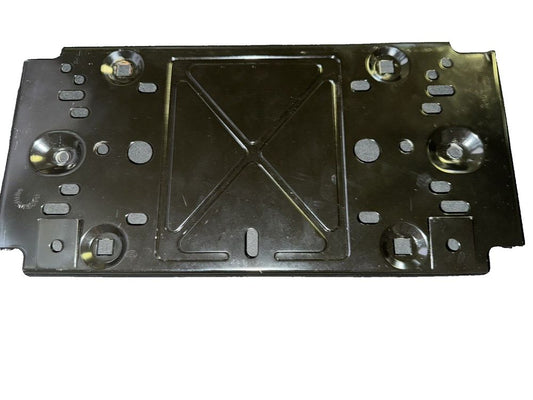 Dorman 68148 Front License Plate Bracket – a black plastic tray with four holes