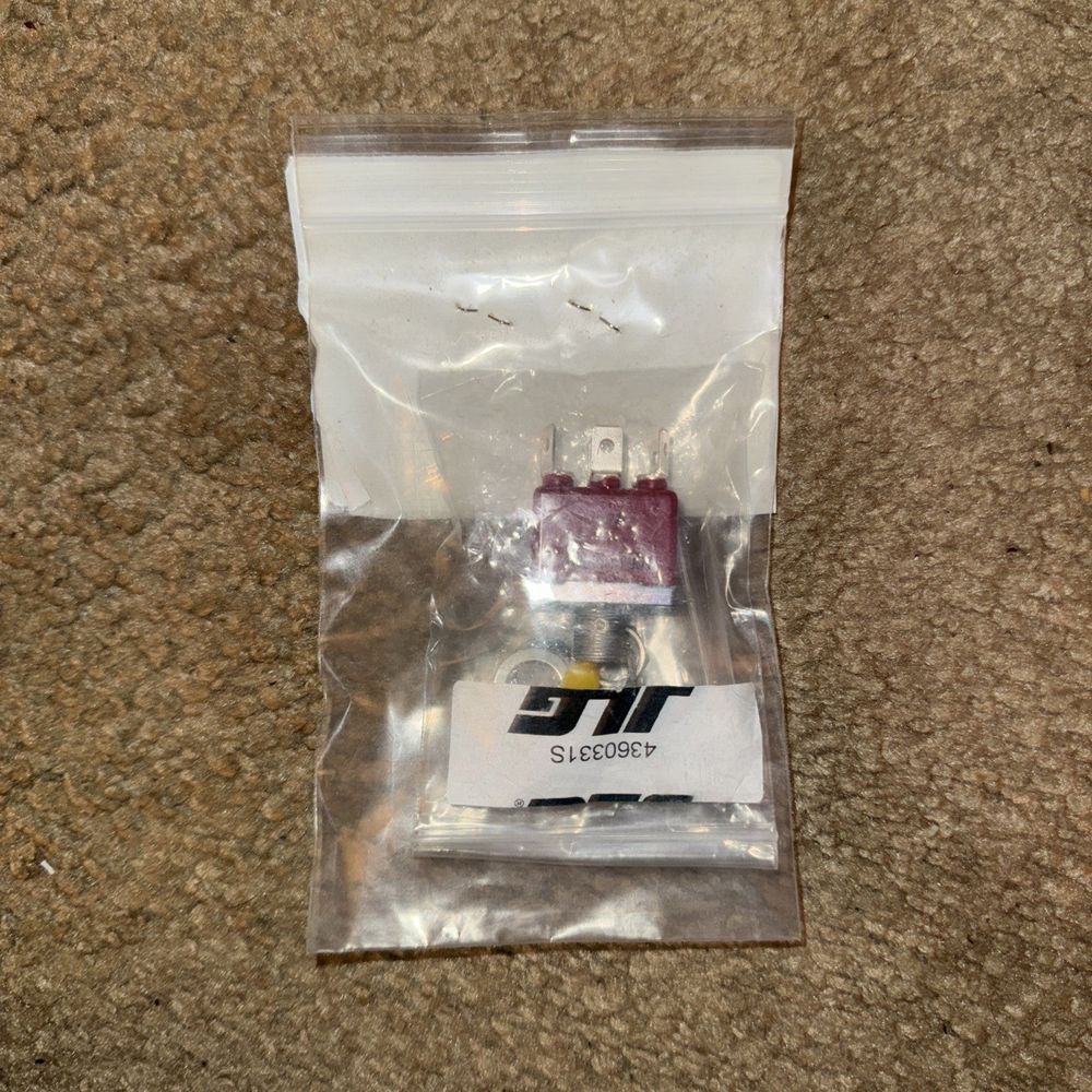 SWITCH, TOGGLE DPDT | Part #4360331S, JHG – a small toy is in a plastic bag