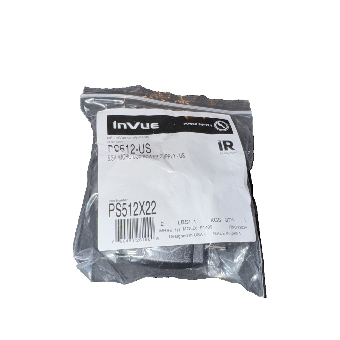 INVUE PS512X22 5.3V Micro USB Power Supply US