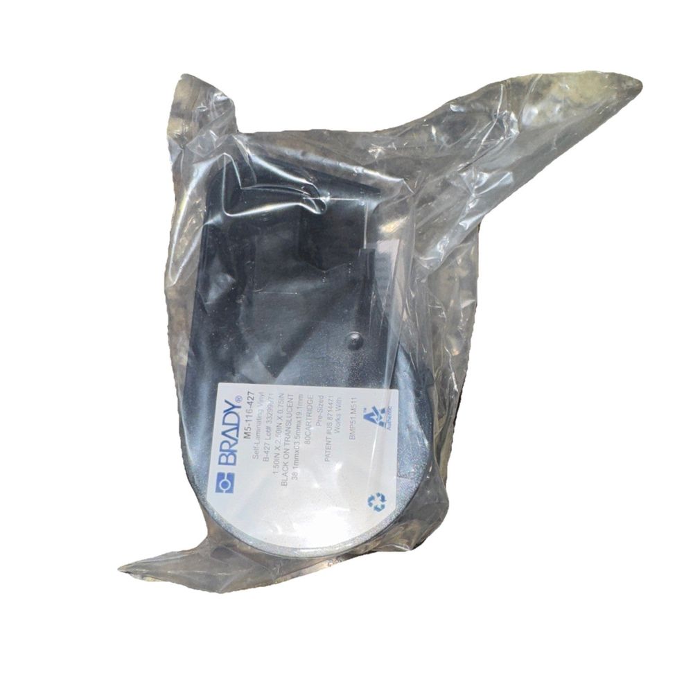Wire Marker, Self Laminating, Blank (No Legend), 38.1mm x 63.5mm, Vinyl, Brady – a plastic bag with a label on it