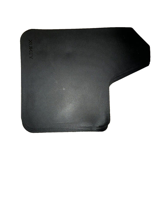 Rally Armor MF12-BAS-BLK Basic Black Mud Flap with Logo (Universal Fitment (no – a black mouse pad with a white background