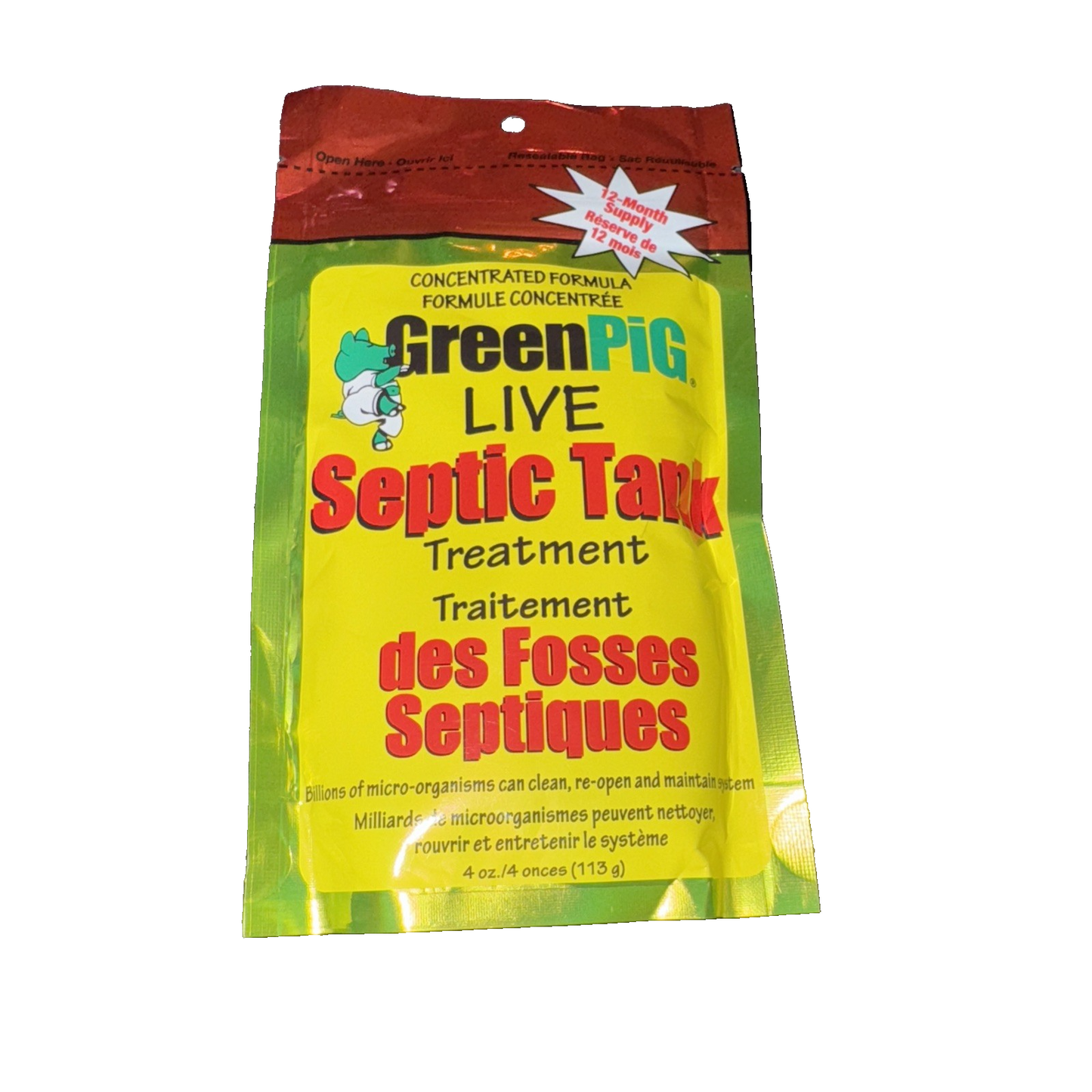 GreenPig Solutions 52 Concentrated Formula Live Septic Tank Treatment, 1 Year