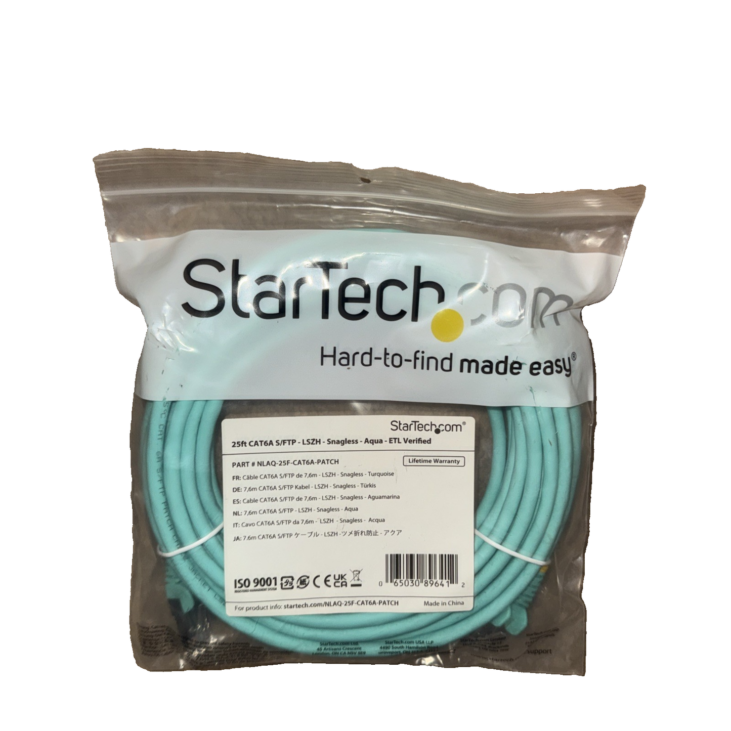 StarTech.com 25ftCAT6a Ethernet Cable - Low Smoke Zero Halogen (LSZH)