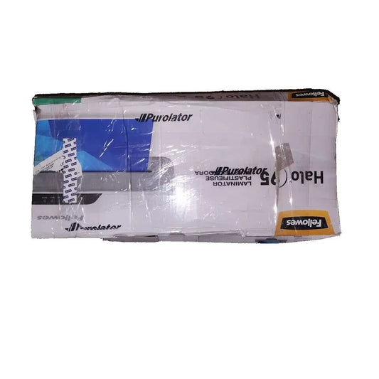 Fellowes Halo 95 Laminator with Pouch Starter Kit (5753001) – Damaged Packaging – a white plastic bag with a black and white logo