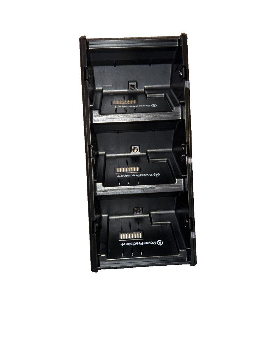 Zebra 3-Slot Battery Charger - battery charger – a black metal safe box with two keys