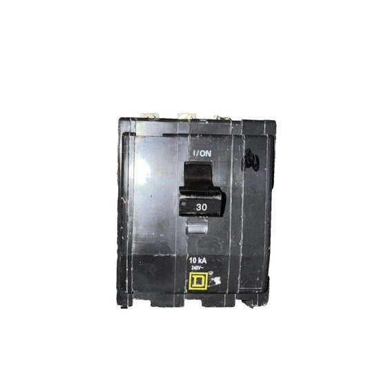 MINIATURE CIRCUIT BREAKER, 30 A, 120/240V AC, THREE PHASE, 10KA AT 120/240V AC,, Square D – a black and yellow circuit breaker