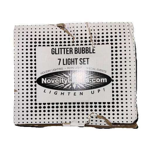 Novelty Lights Traditional Glitter Bubble Light Set, 6 Feet 7 Bulbs Clear Liquid