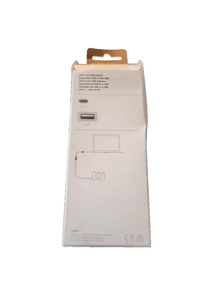 Apple USB-C to USB Adapter - Fast Data Transfer & Charging for MacBook – a white packaging box with a white label on it