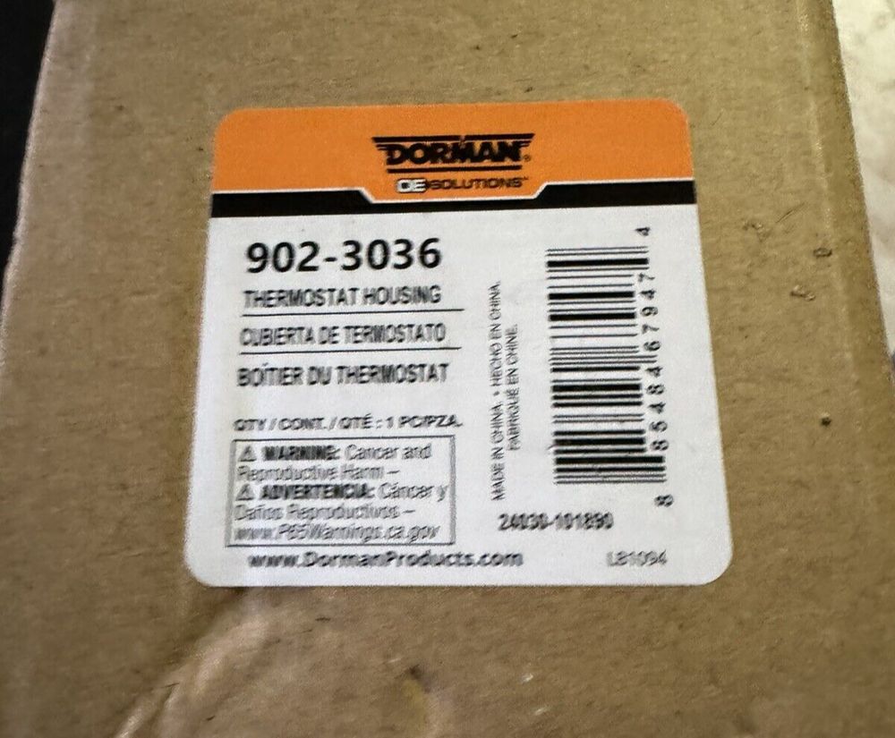 Dorman 902-3036 Engine Coolant Thermostat Housing Assembly Compatible with Selec – a box of dews on a table
