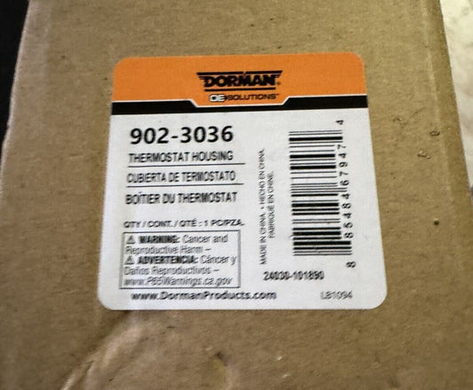 Dorman 902-3036 Engine Coolant Thermostat Housing Assembly Compatible with Selec – a box of dews on a table