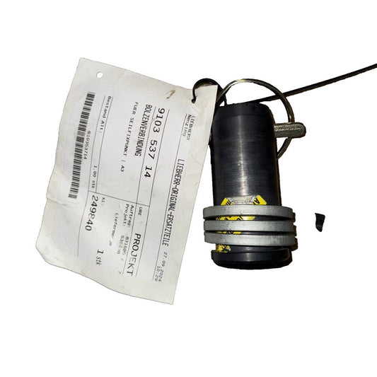Liebherr original replacement parts Bolt connection for rope fixed point A3 – a black and white label on a white background