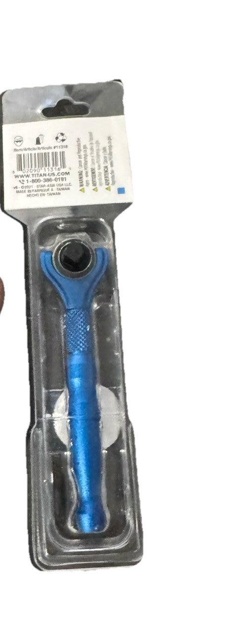 Titan 11316 1/4" Drive Aluminum Swivel Head Micro Ratchet Blue
