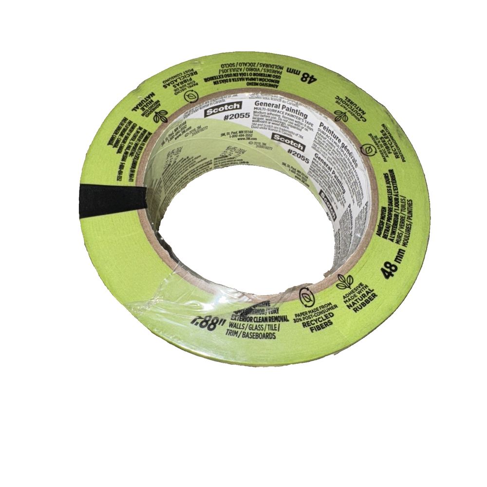 Scotch Painter’s Tape Green Masking Tape for General Painting, 48 mm - 2055 – a green tape with a black handle