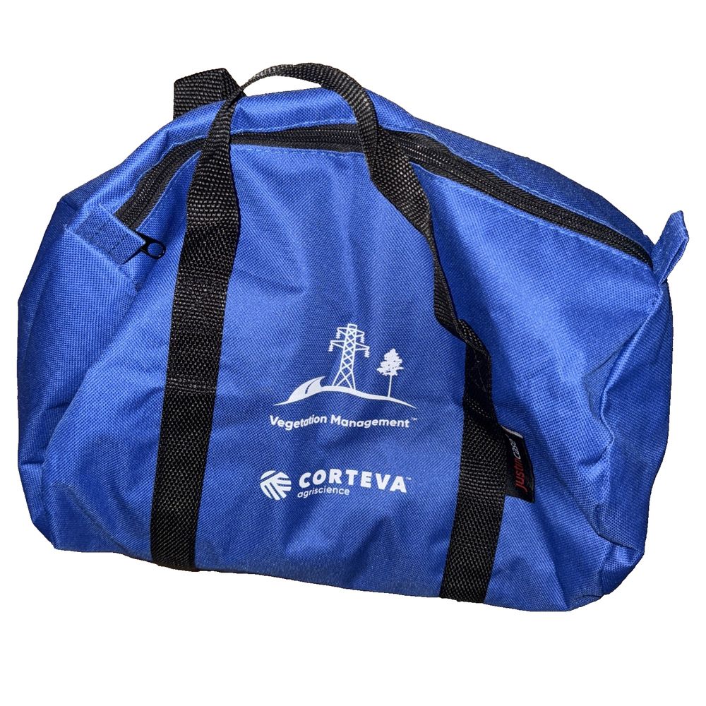 Vegetation Management Car Emergency Kit, DaveyDooDeals – a blue duff bag with the logo of the company