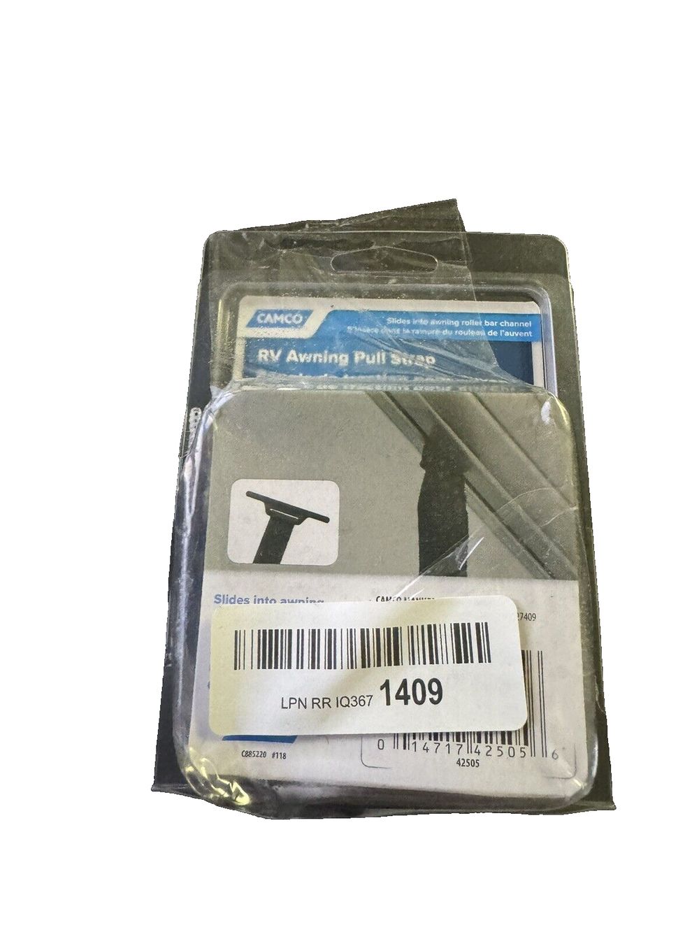 Camco 42505 RV Patio Awning Pull Strap , Black – a package of a small piece of plastic