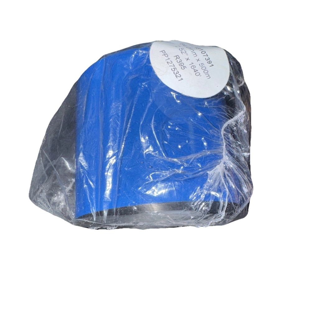 2.52"x1640 ft R395 Textile Resin Ribbon Roll, Unbranded – a blue plastic bag with a white label on it