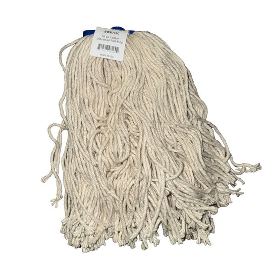 716C White Cotton Cut-End Lie-Flat Wet Mop Head, 16-Ounces, Boardwalk – a white mop mop mop mop mop mop mop mop mo