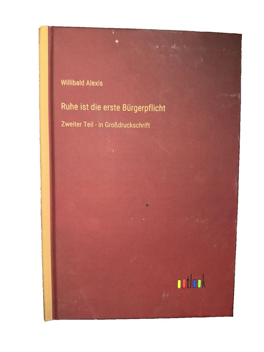 Ruhe ist die erste Brgerpflicht: Zweiter Teil - in Grodruckschrift, DaveyDooDeals – a book with a red cover and a yellow border