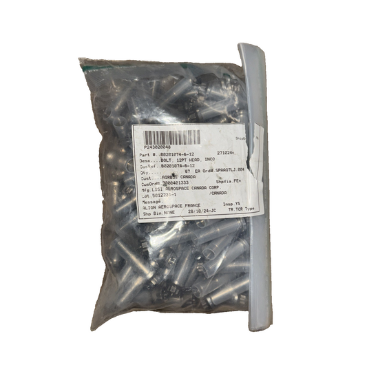 B0201074-6-12 Bolt 12 PT Head INCO 87 Pack