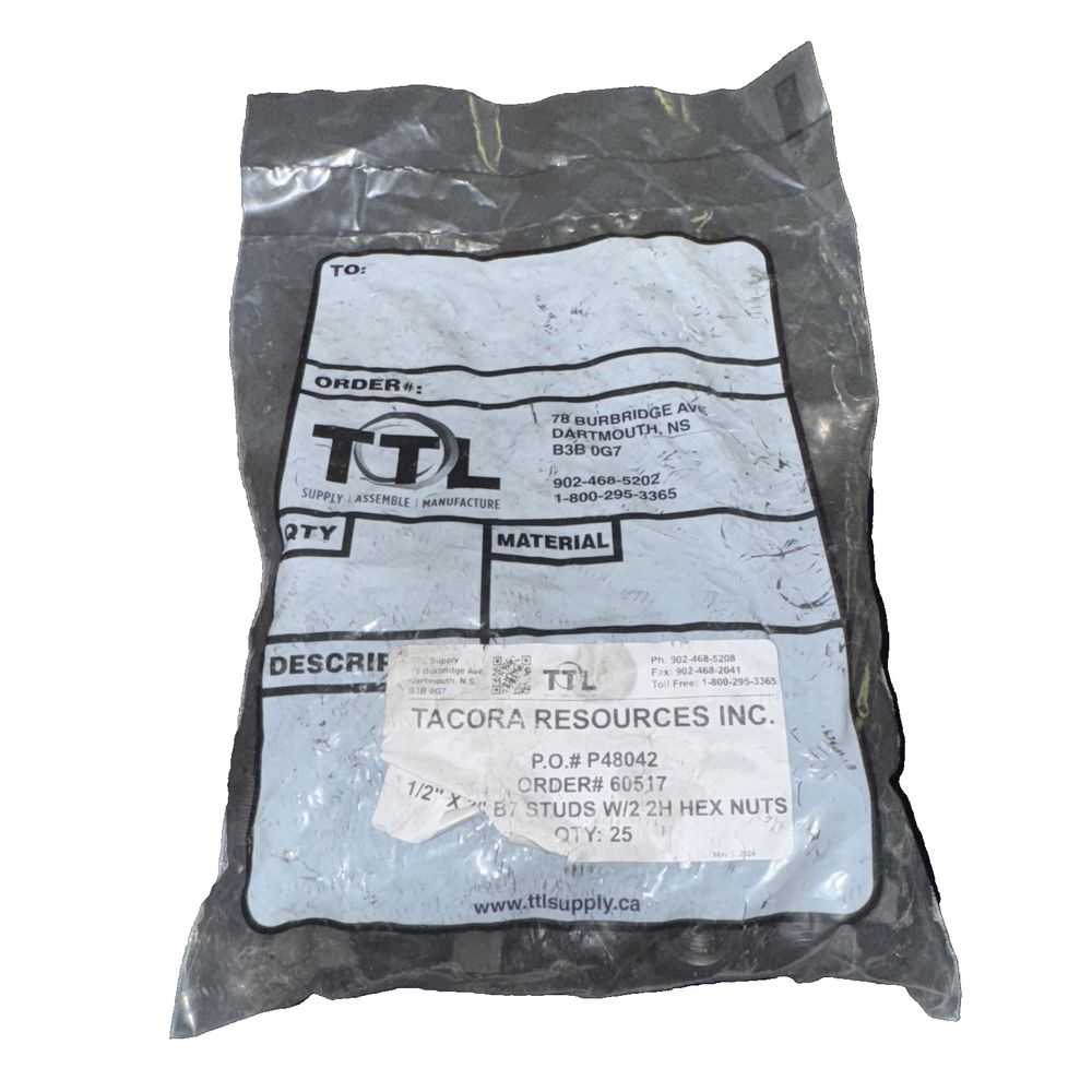1/2" x 3" B7 Studs W/2 2 H Hex Nuts 25 Pack, DaveyDooDeals – a bag of cement