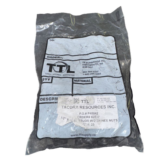 1/2" x 3" B7 Studs W/2 2 H Hex Nuts 25 Pack, DaveyDooDeals – a bag of cement