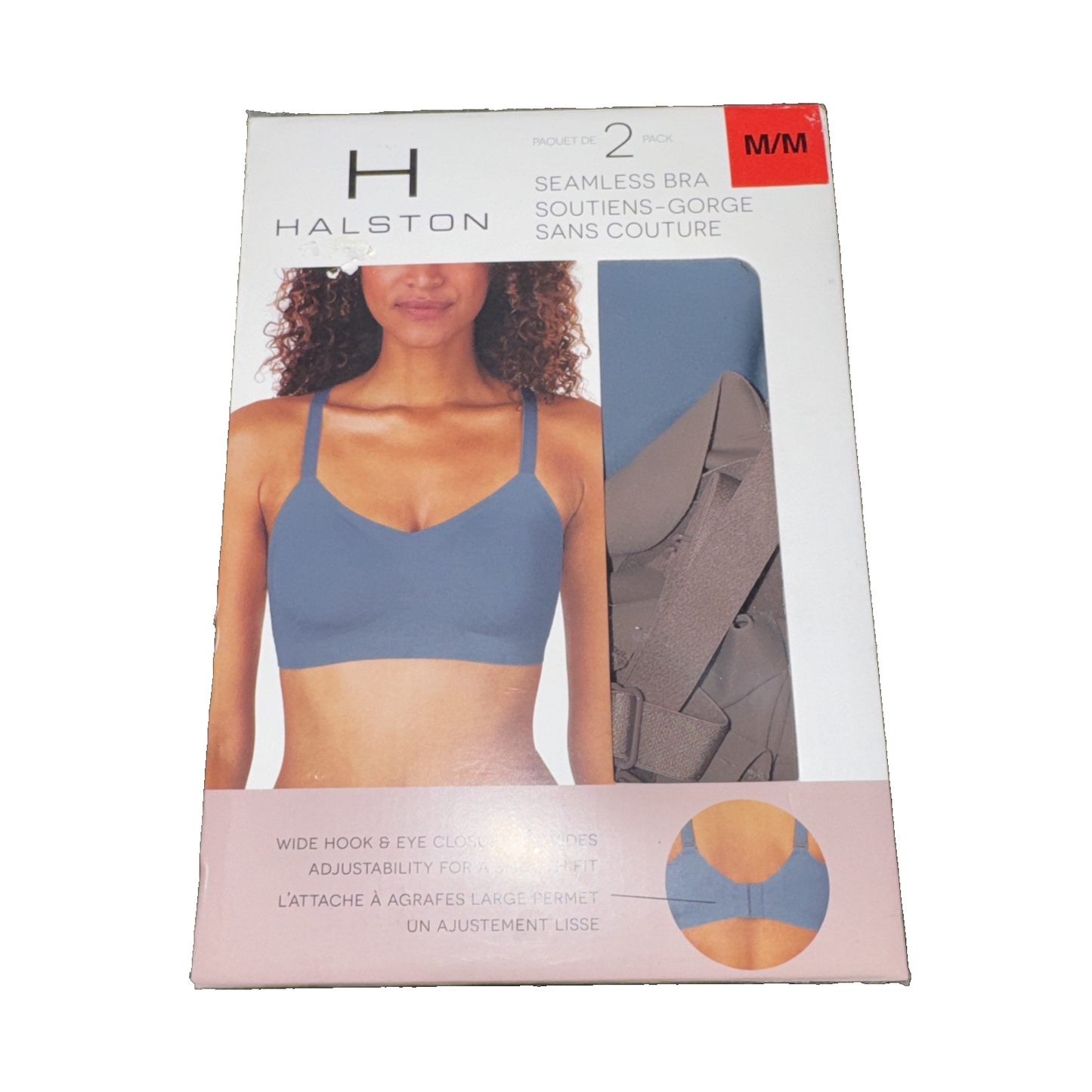 Halston 2 Pack Seamless Bra Colors Light Blue And Light Brown Size Medium