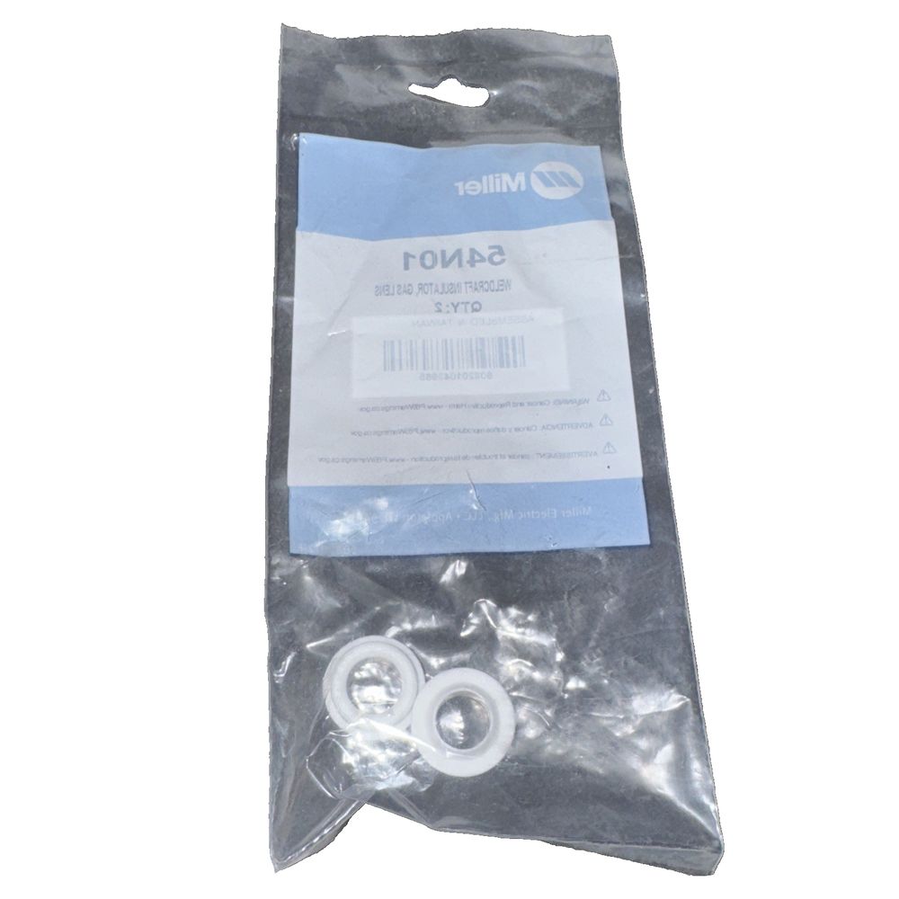 WeldCraft GAS LENS INSULATOR, 2 EA, #54N01, Miller – a white plastic bag with a white plastic bag on it