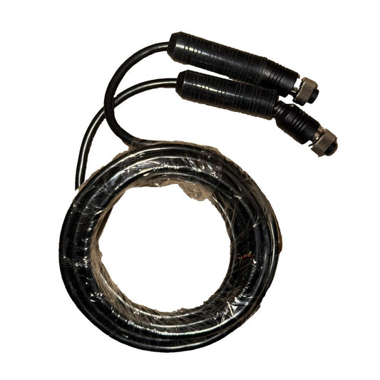 RVS Systems RVS-881 16' Double Female Camera Cable – a black cable with a white background