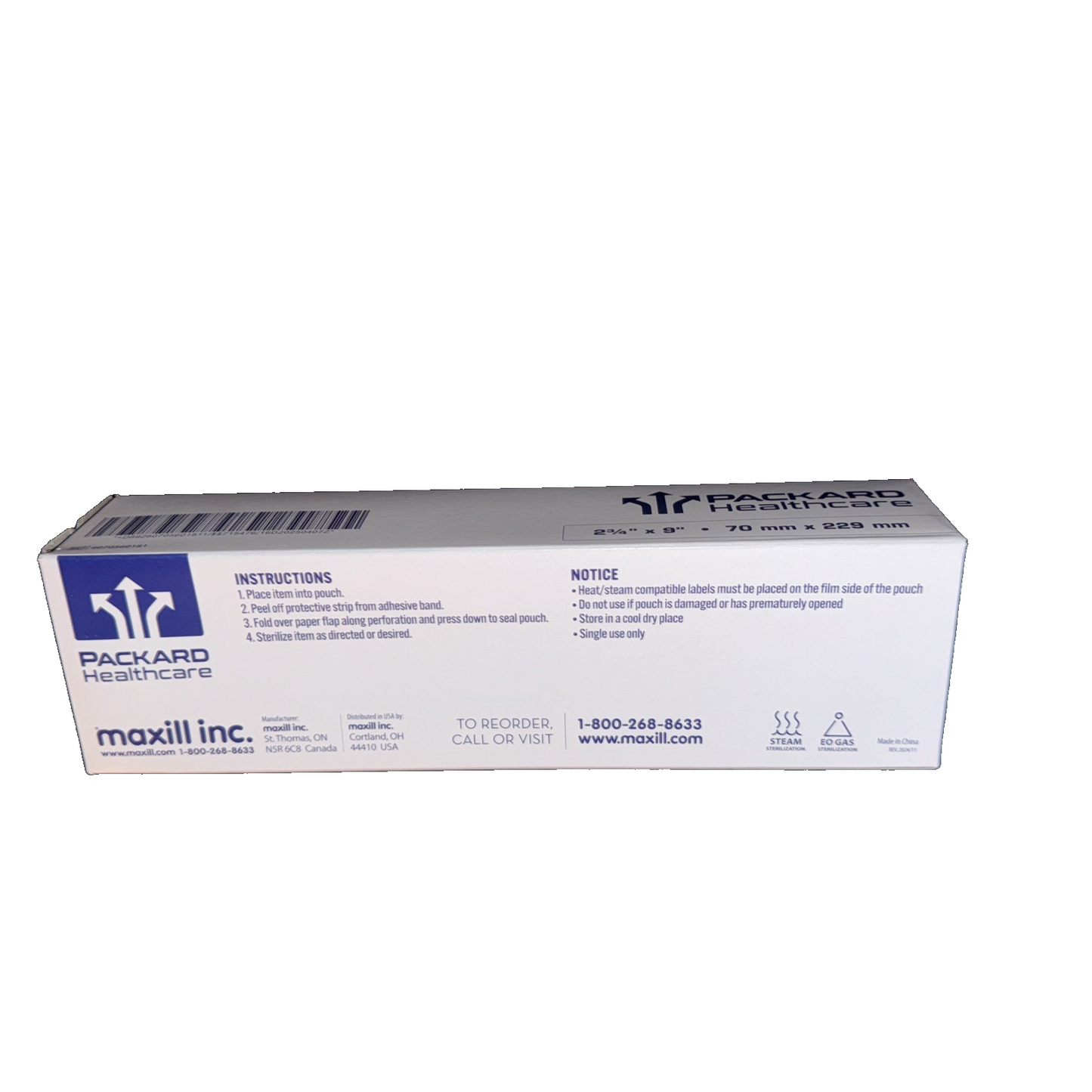 Packard Healthcare Self Sealing Pouches #60181 2 3/4" x 9" 200 Pack