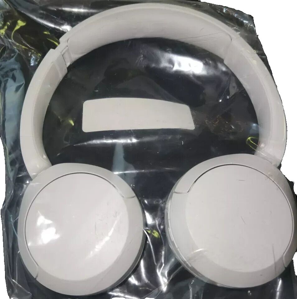 Sony WHCH520/W Wireless Bluetooth Headphones (White) - No Packaging, Great Condi – a pair of white headphones in a plastic bag