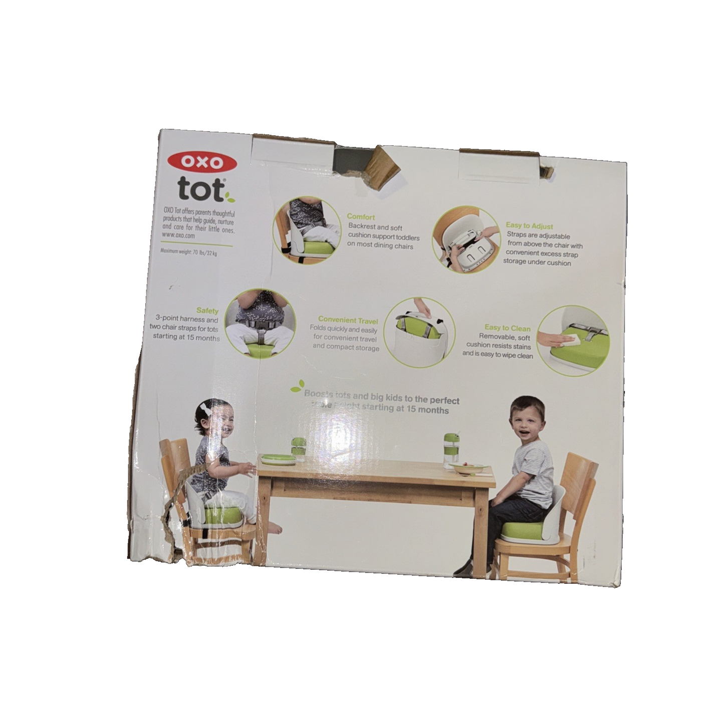 Oxo Tot Perch Booster Seat With Straps, Gray