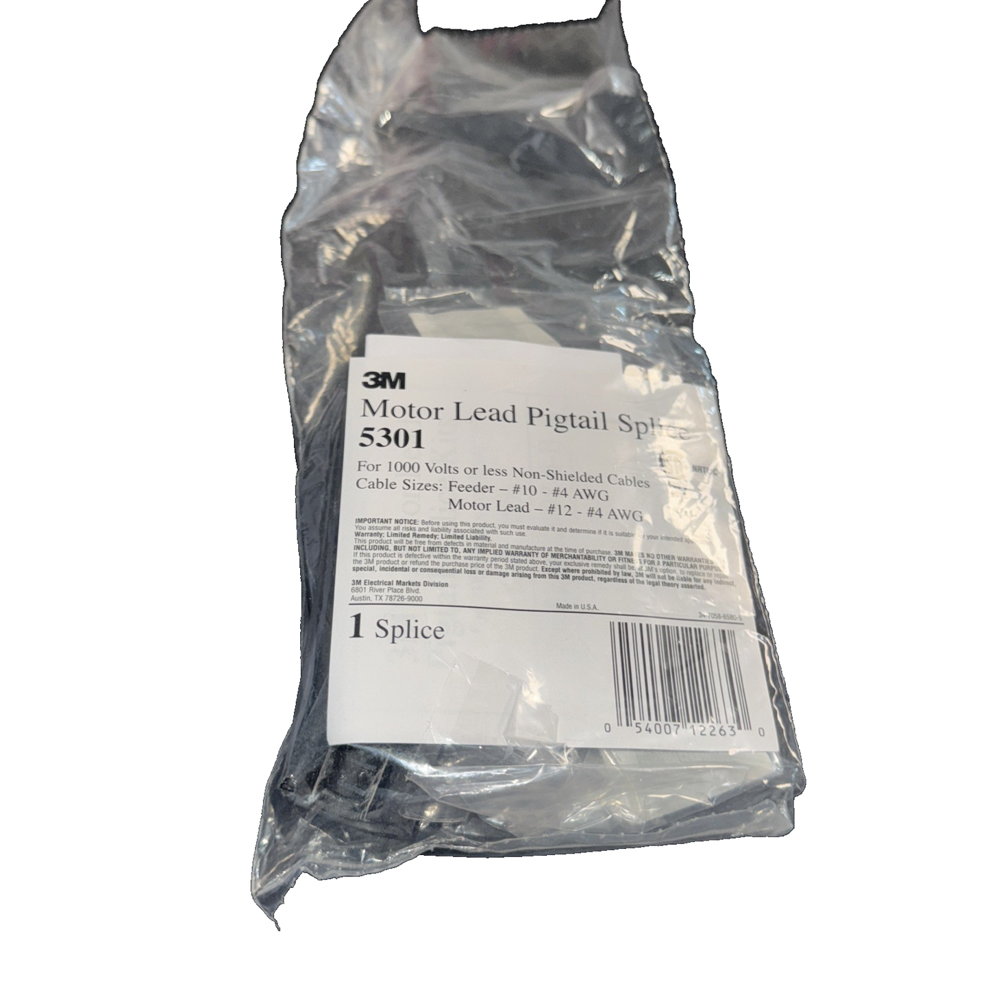 3M 5301 Series Pigtail Motor Lead 3M- 159639-ND