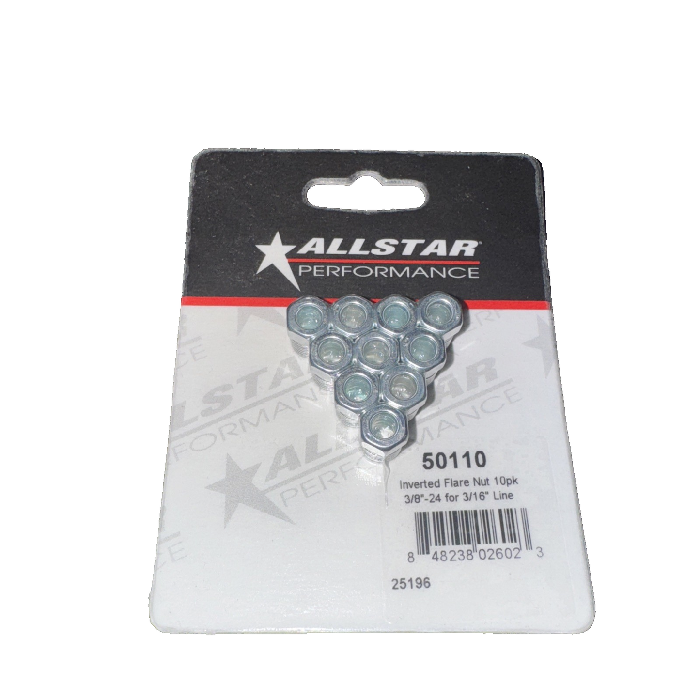 Inverted Flare Nuts 3/16 Zinc 10pk 50110