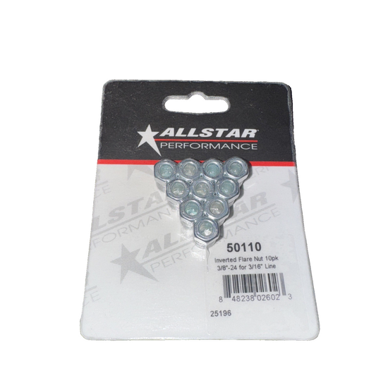 Inverted Flare Nuts 3/16 Zinc 10pk 50110