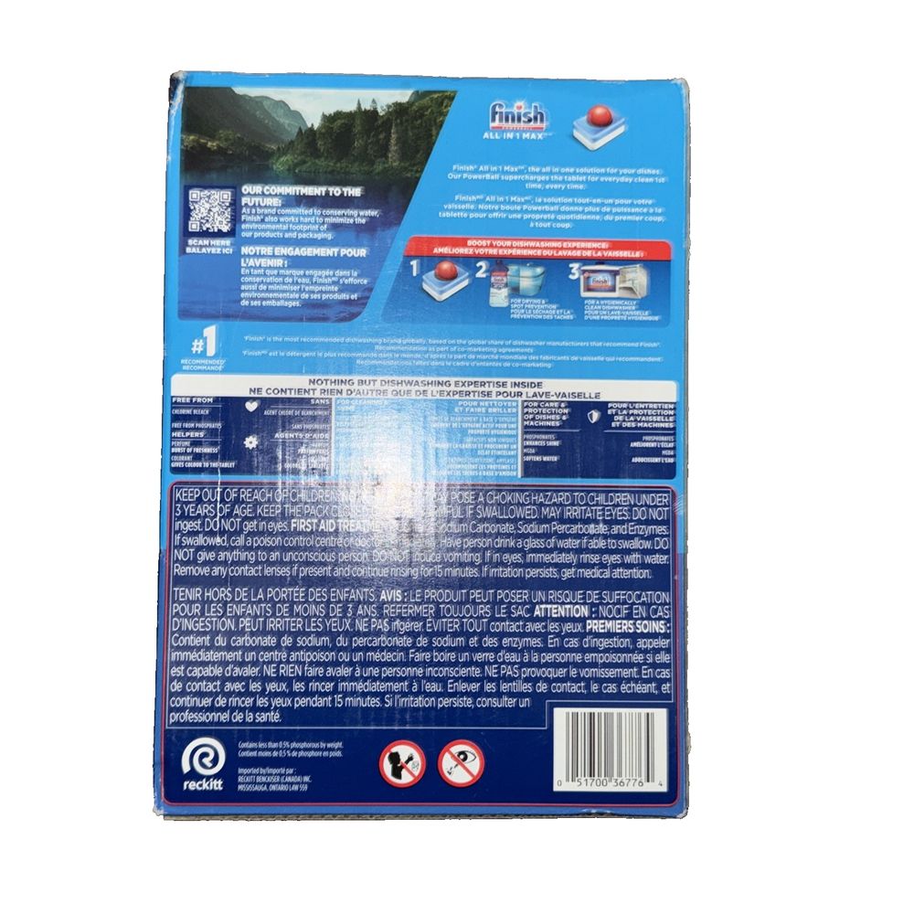 Finish Power Ball All In 1 Max Dishwasher Detergent Pods, For Everyday 105 Tabs – a package of the blue mountain water filter