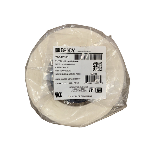 Brady Part: THTEL-161-483-1-WA | 105029 | 3" Core High White/orange