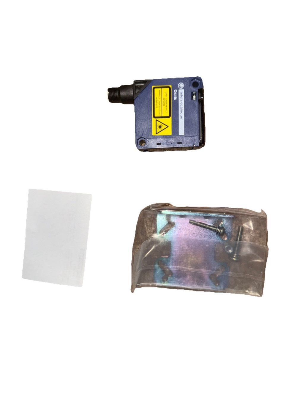 Schneider Electric Telemecinique Osiris XUK8AKSNM12 Laser Proximity Sensor, DaveyDooDeals – a small bag with a small piece of plastic