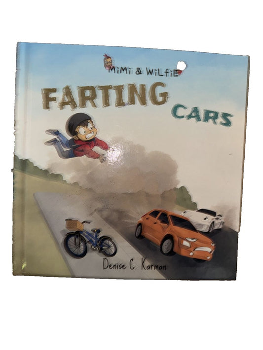 Mimi & Wilfie - Farting Cars, DaveyDooDeals – a book with a picture of a boy riding a bike