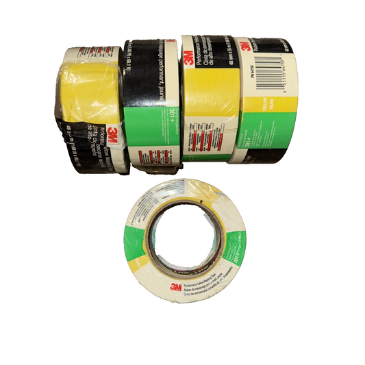 3M 301+ High Performance Masking Tape, Yellow, 48 mm x 55 m 5 Pack