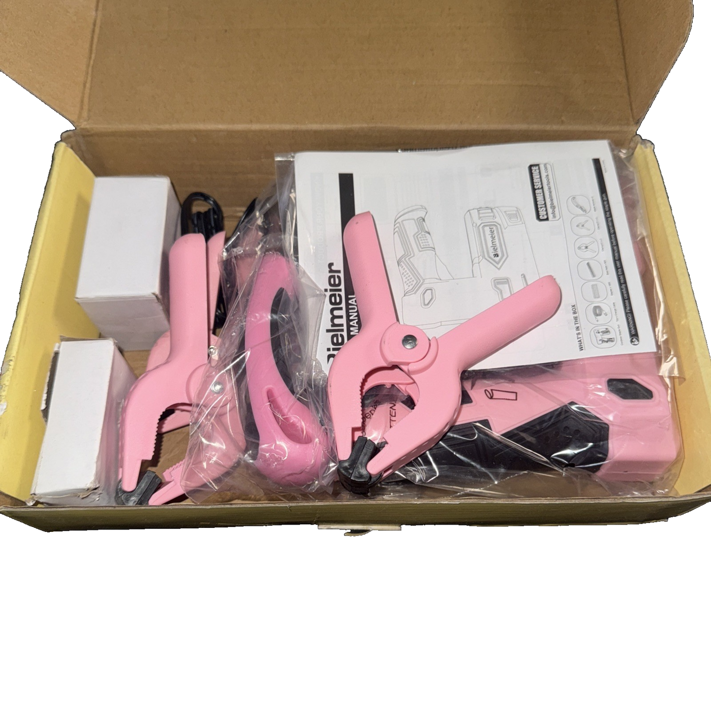 BCSK-4P Bielmeier Pink Cordless Staple Gun, 2-in-1 Nail Gun Battery Powered