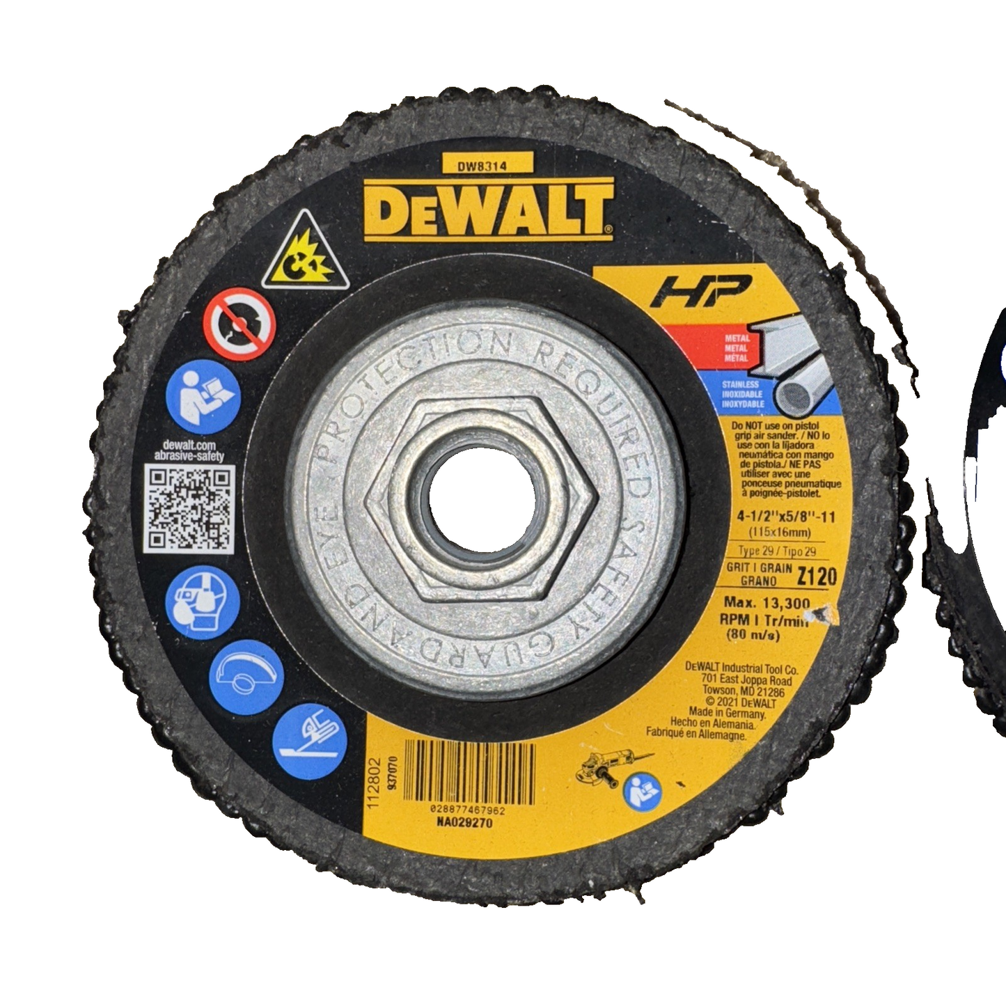 Dewalt DW8314 37347 by 5/8-Inch -11 120 Grit Zirconia Angle 6 Pack