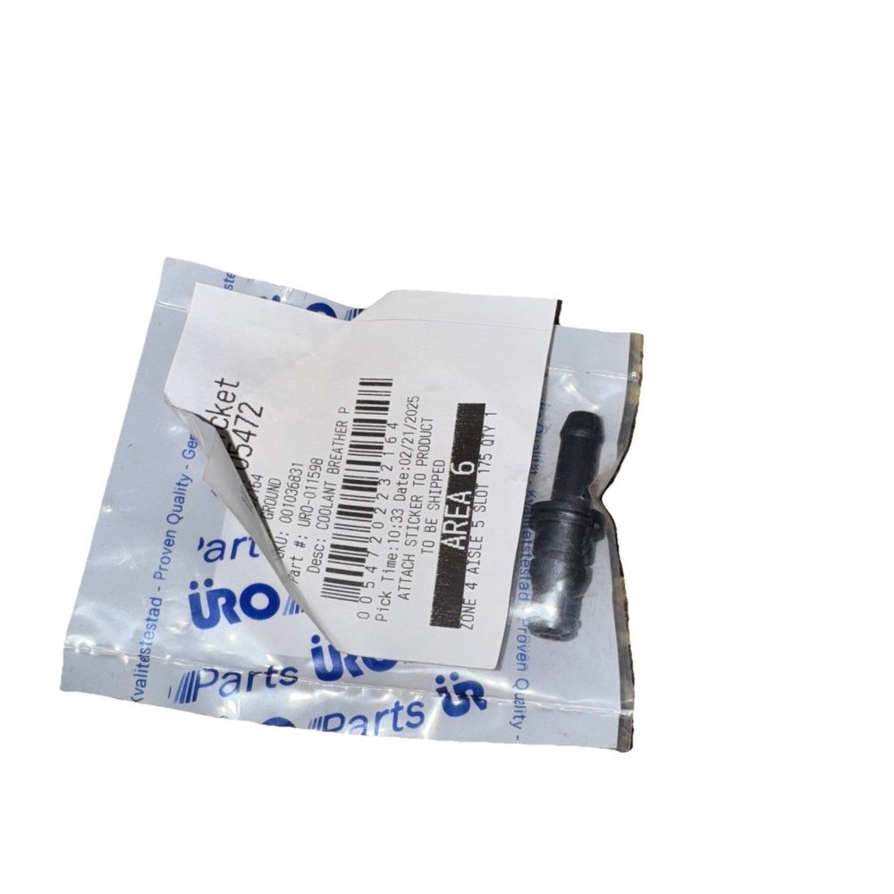 URO Parts 0039970689 Coolant Breather Pipe Connector, Between Radiator and Breat – a package of plastic bags with a plastic bag on top