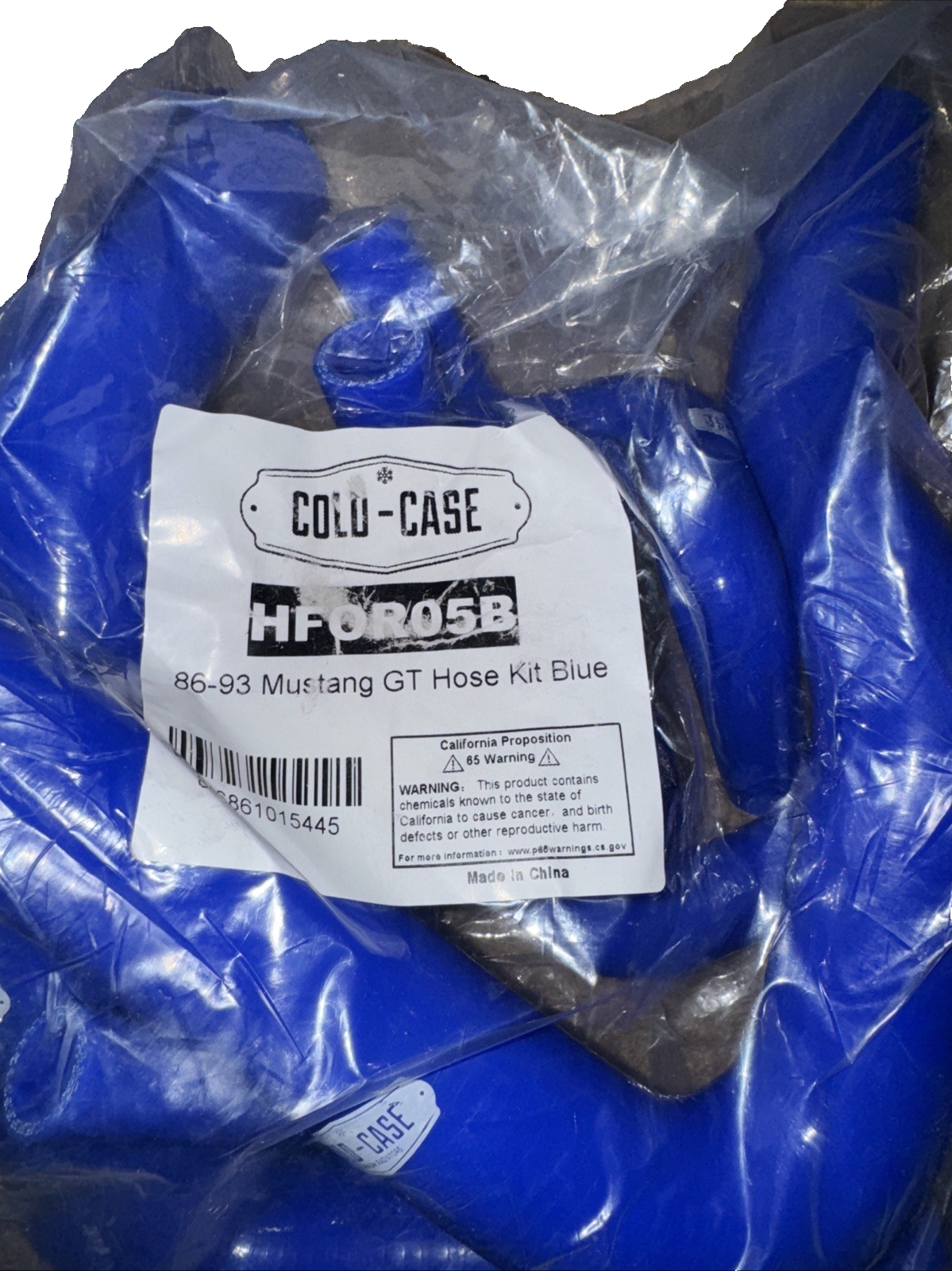 Cold Case Radiators 86-93 Mustang GT Hose Kit Blue HFOR05B