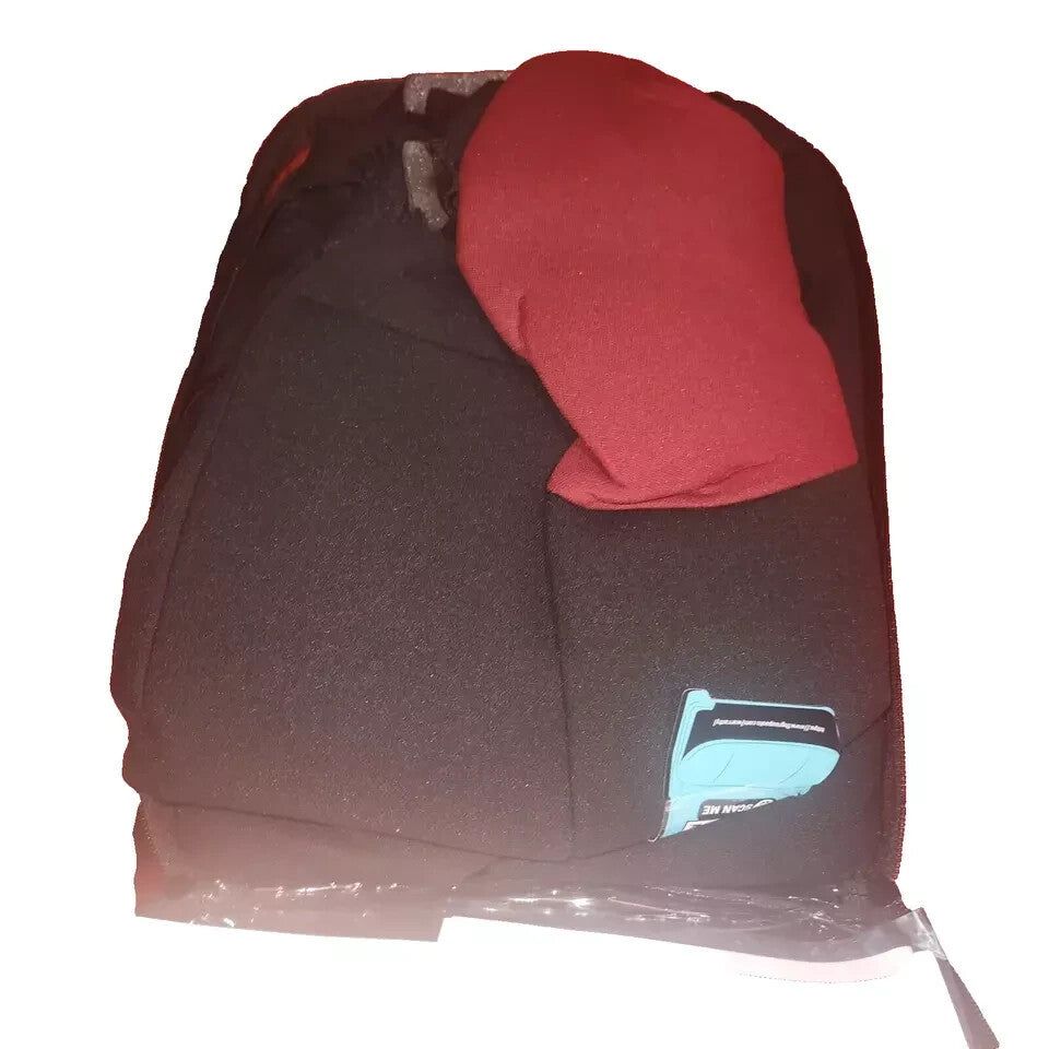 FH Group FB050102 Burgundy Flat Cloth Seat Covers (Front Set) - Universal Fit – a red and black backpack with a blue and black bag