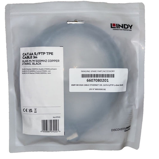 3m Cat.6A S/FTP TPE Network Cable, Black, Lindy – liny cable cable, 1m, 1m, 2m, 3m, 3m